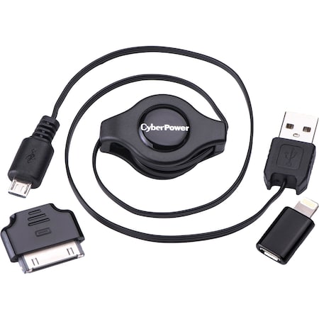 Cyberpower The Cyberpower Idevice Usb Cable Kit Contains 3 Pieces; A Retractable CPU3RTAKT